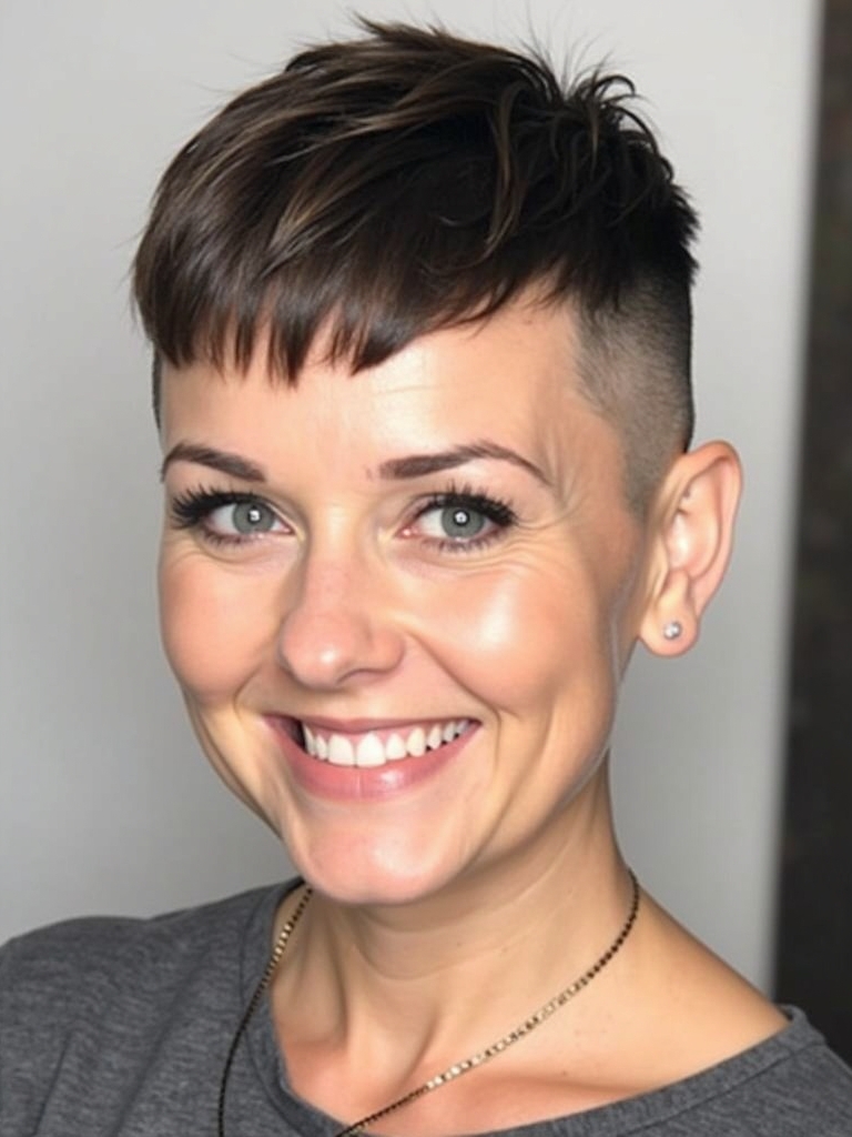 Hairstyles For Thin Hair Fine Over 50: Buzz Cut