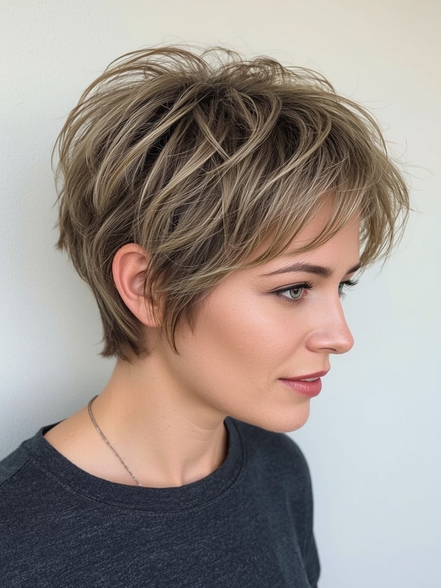 Hairstyle For Thin Fine Hair Over 50: Textured Crop