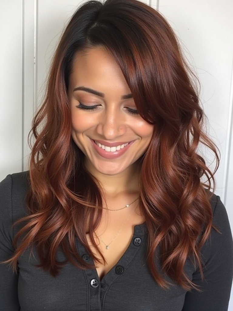 Captivating Copper Hair Color Ideas: Deep Copper Chocolate Swirls