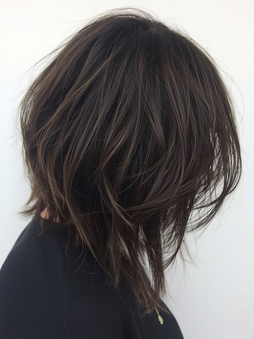 Angled Bob Haircut for Older Women