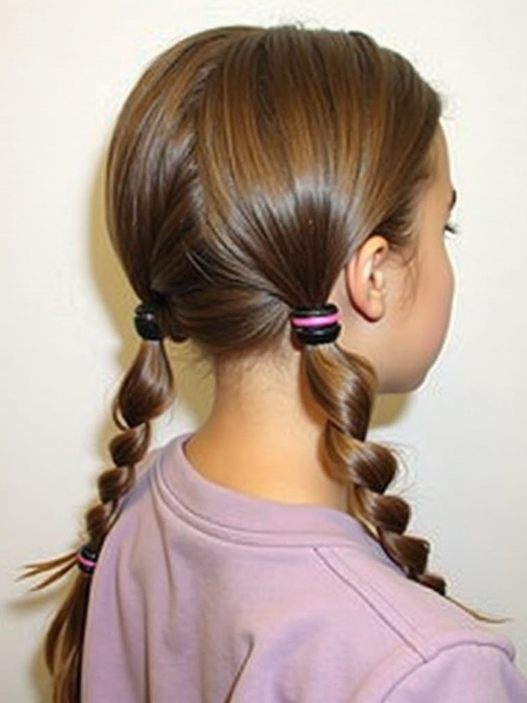 Hairstyles For School: Low Pigtails
