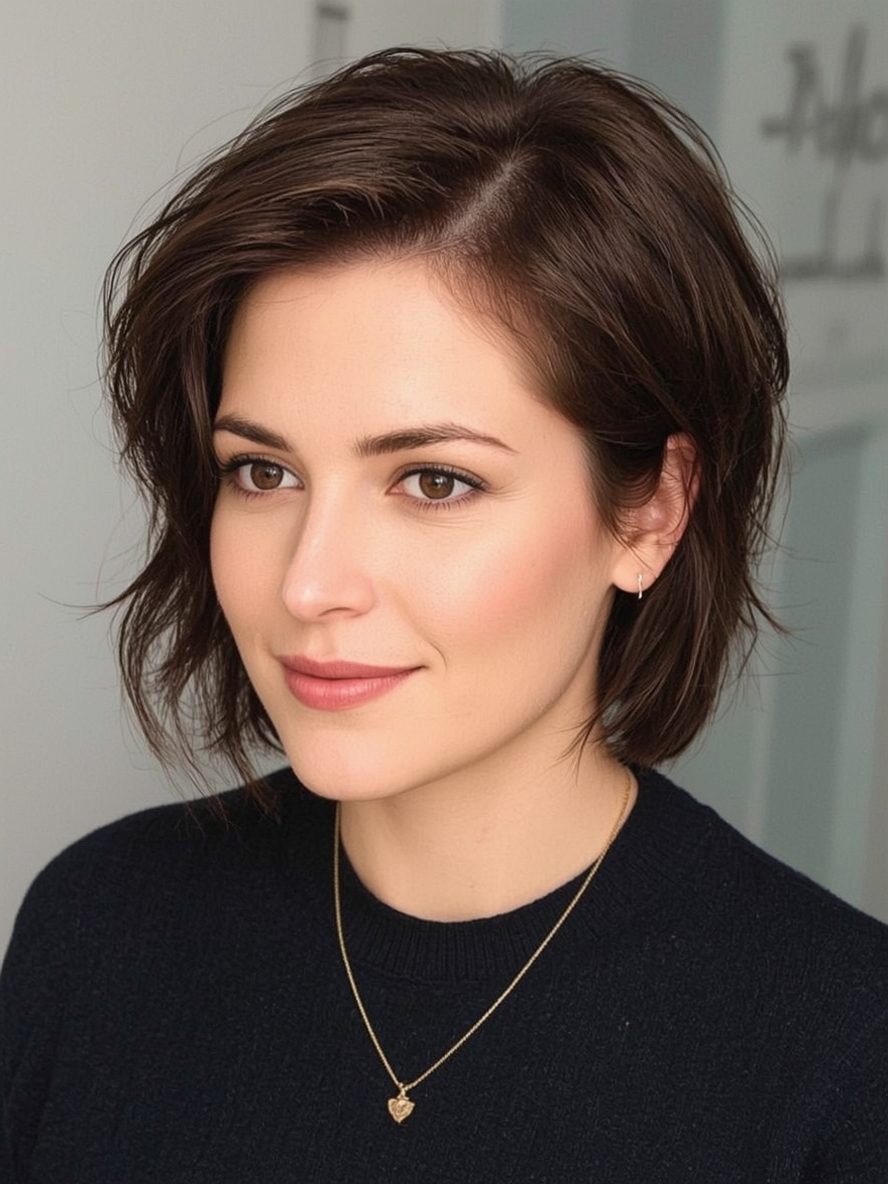 Hairstyle For Thin Fine Hair Over 50: Side Part with Voluminous Roots