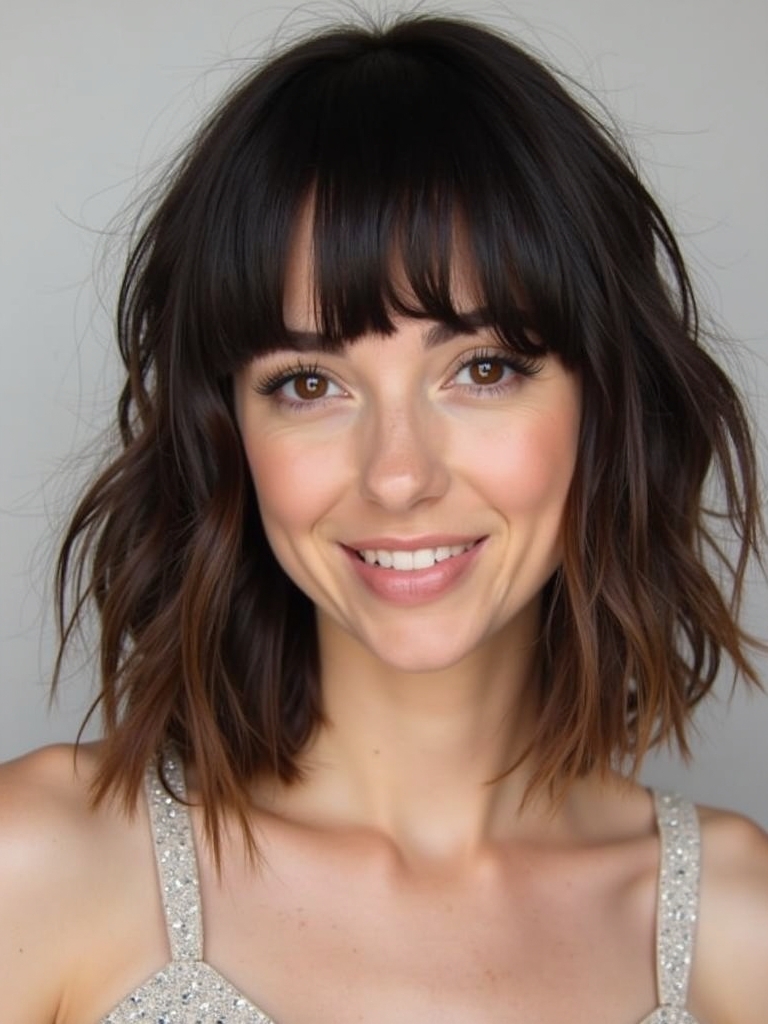 Face Framing Curtain Bangs for Thick Hair