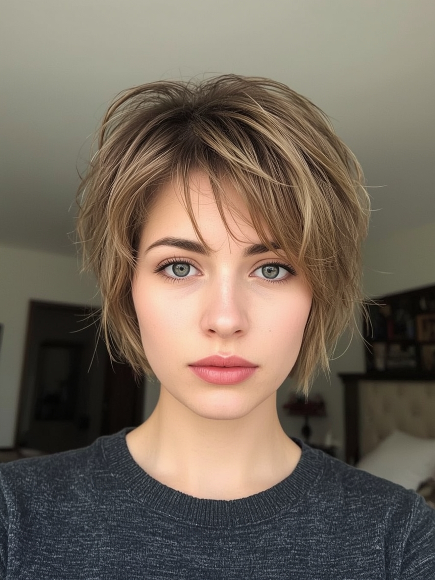 Short Messy Haircuts For Women: Pixie with Flipped Up Layers