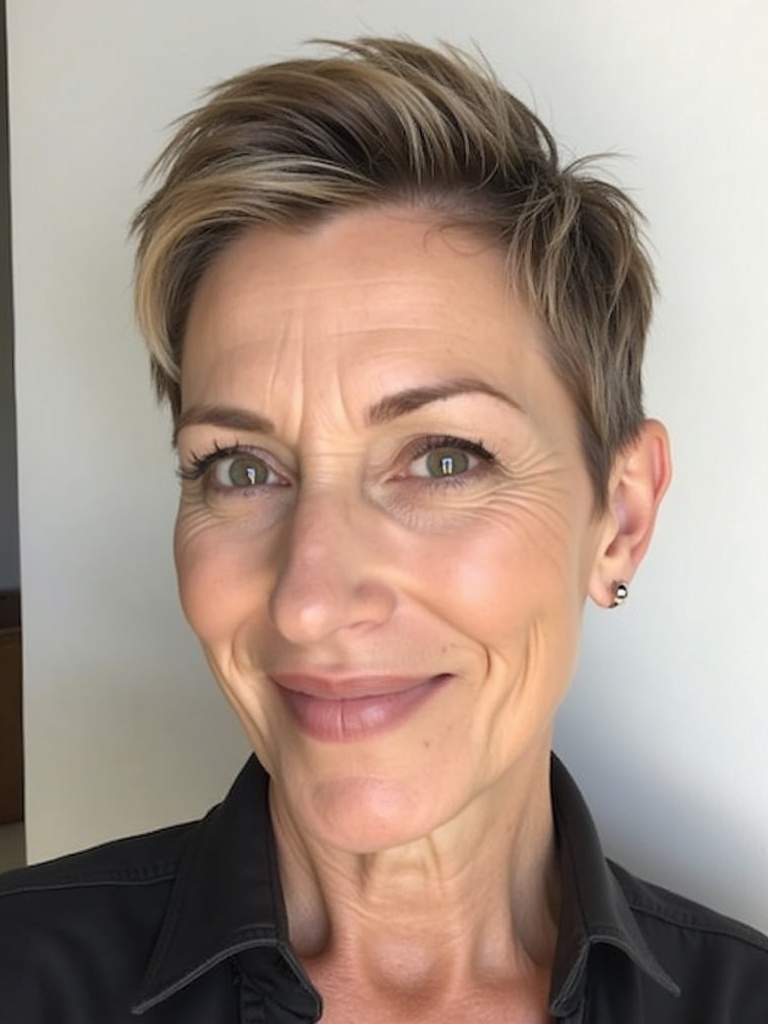 Hairstyles For Thin Hair Fine Over 50: Tapered Pixie