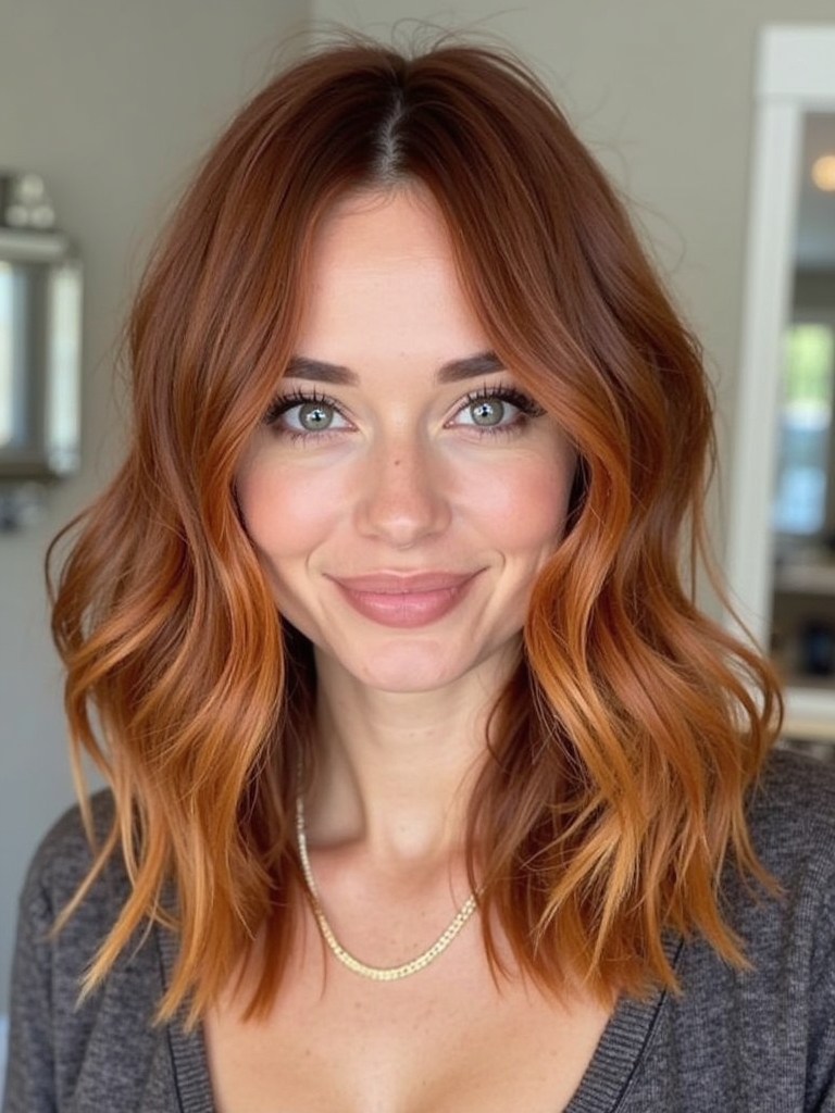 Copper Sun-Kissed Highlights: 39 Copper Hair Color Ideas