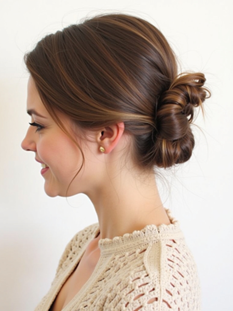 Cute Easy Hairstyle: Low Twisted Buns