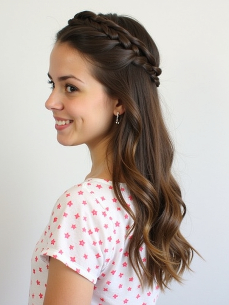 Easy Hairstyles For School: Half-Up Dutch Braids