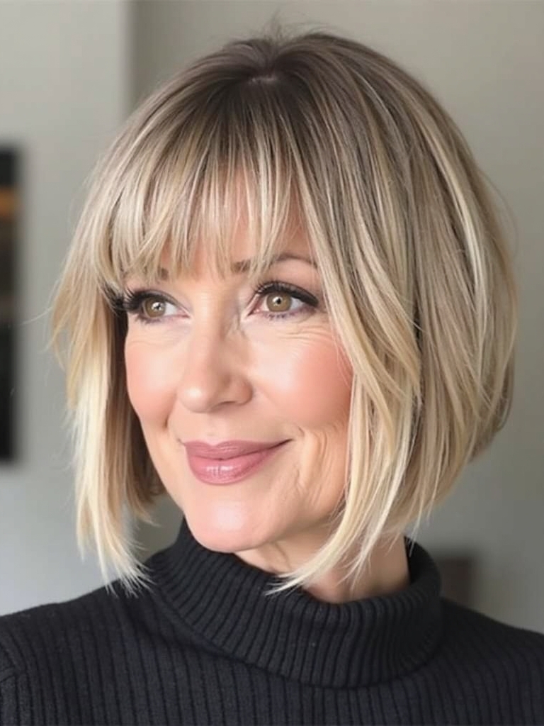 Hairstyles For Thin Hair Fine Over 50: French Bob