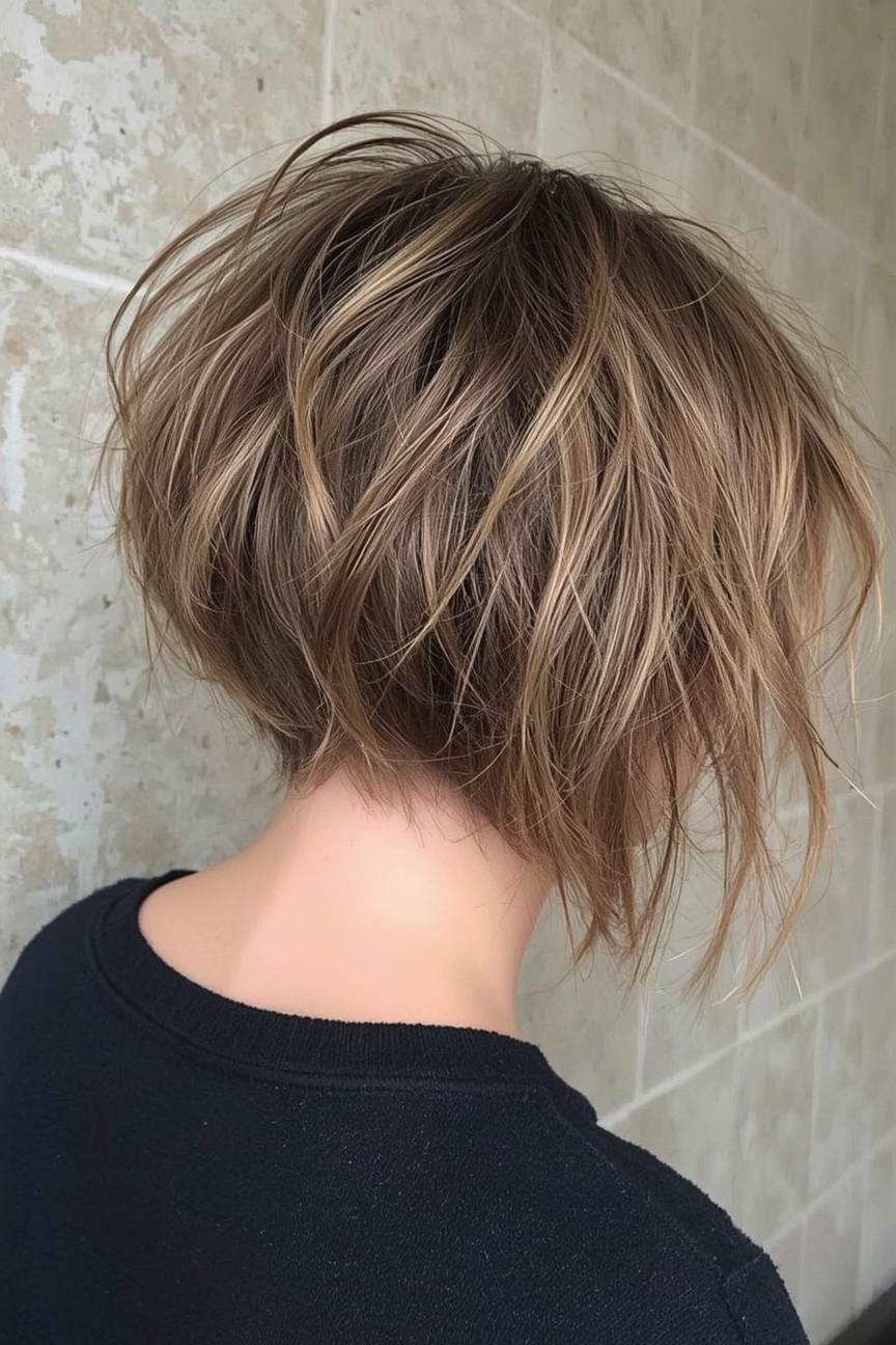 Angled Bob Haircut for Round Faces