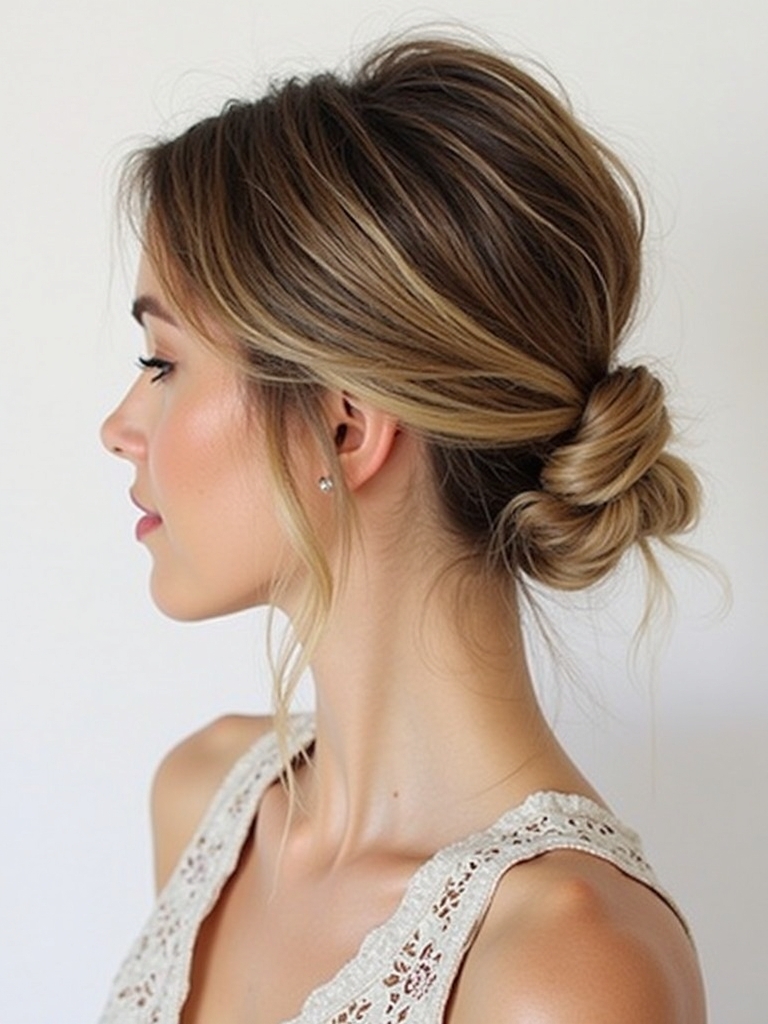 Long Haircut Ideas: Messy Bun