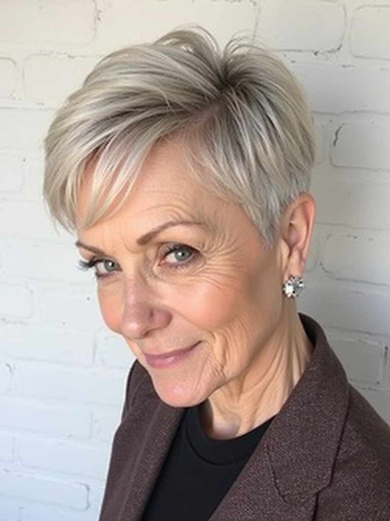 Hairstyles For Thin Fine Hair Over 60: Stacked Back with Angled Sides