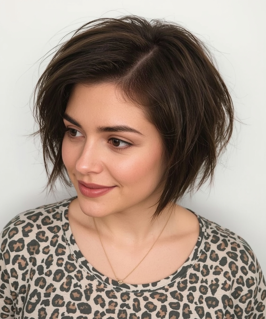 Asymmetrical Angled Bob Haircut