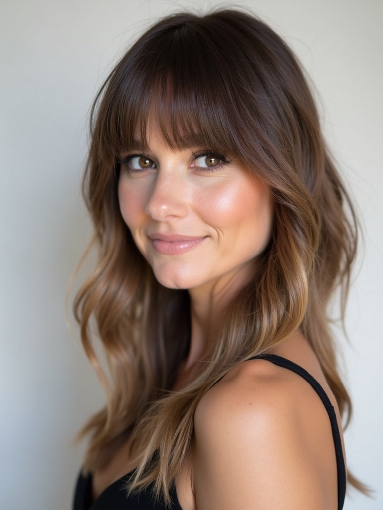 Wispy Face Framing Curtain Bangs for Fine Hair