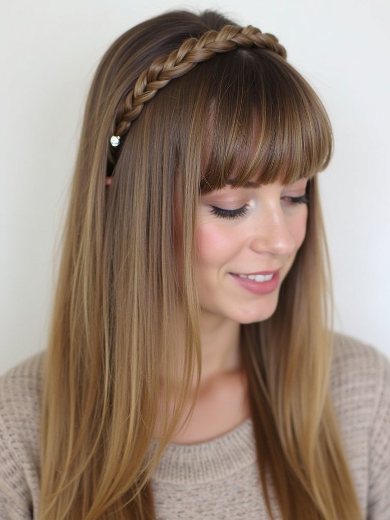 Long Haircut Ideas: Braided Headband