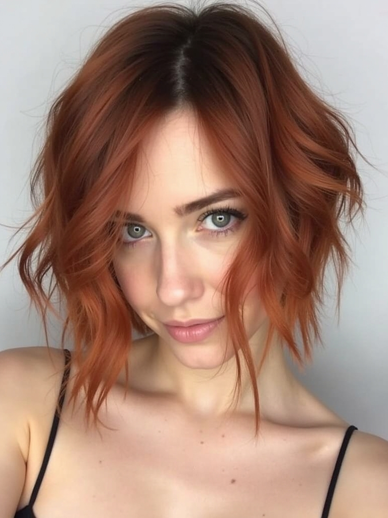Captivating Copper Hair Color Ideas: Short Edgy Copper