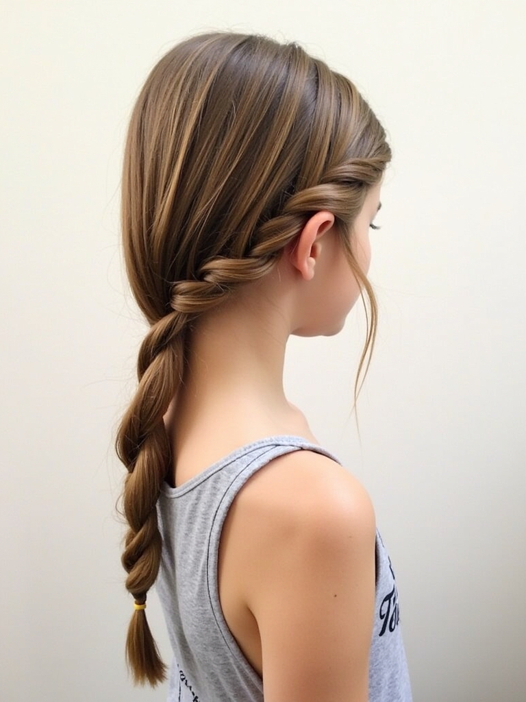 Easy Hairstyles For School: Side Fishtail Braid