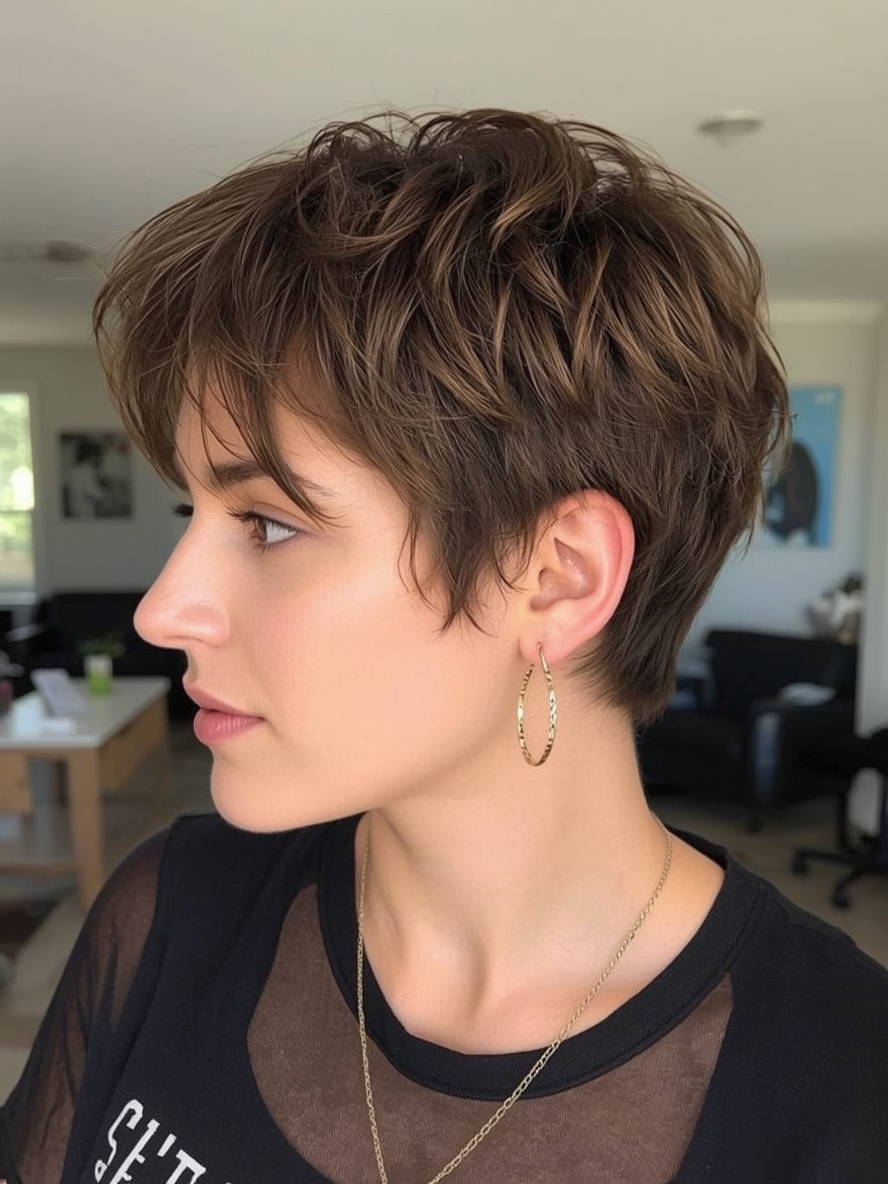 Short Messy Haircuts For Women: Wavy Faux Hawk Pixie