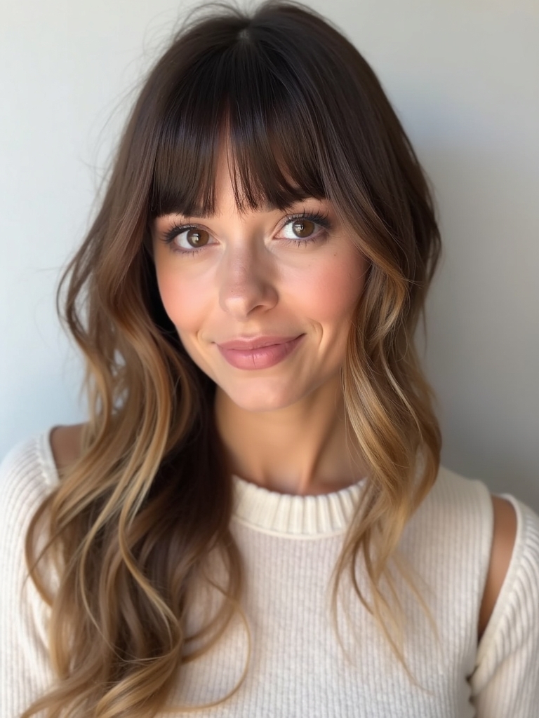 Side-Swept Face Framing Curtain Bangs