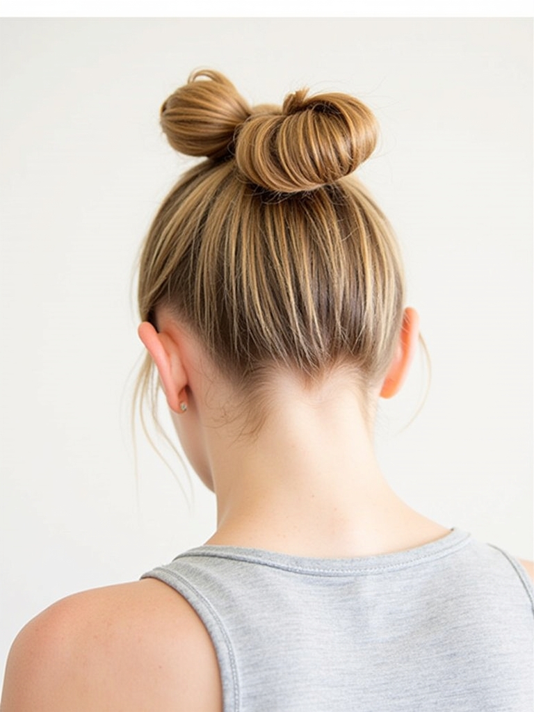 Easy Hairstyles For School: Half-Up Space Buns
