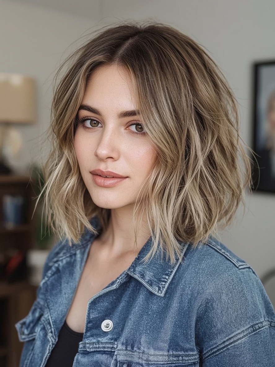 Angled Bob Haircut with Face-Framing Layers