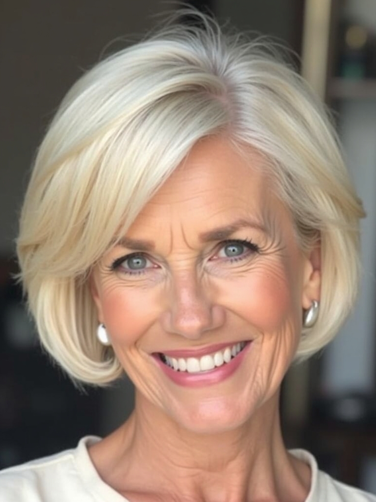 Hairstyles For Thin Hair Fine Over 50: Rounded Bob