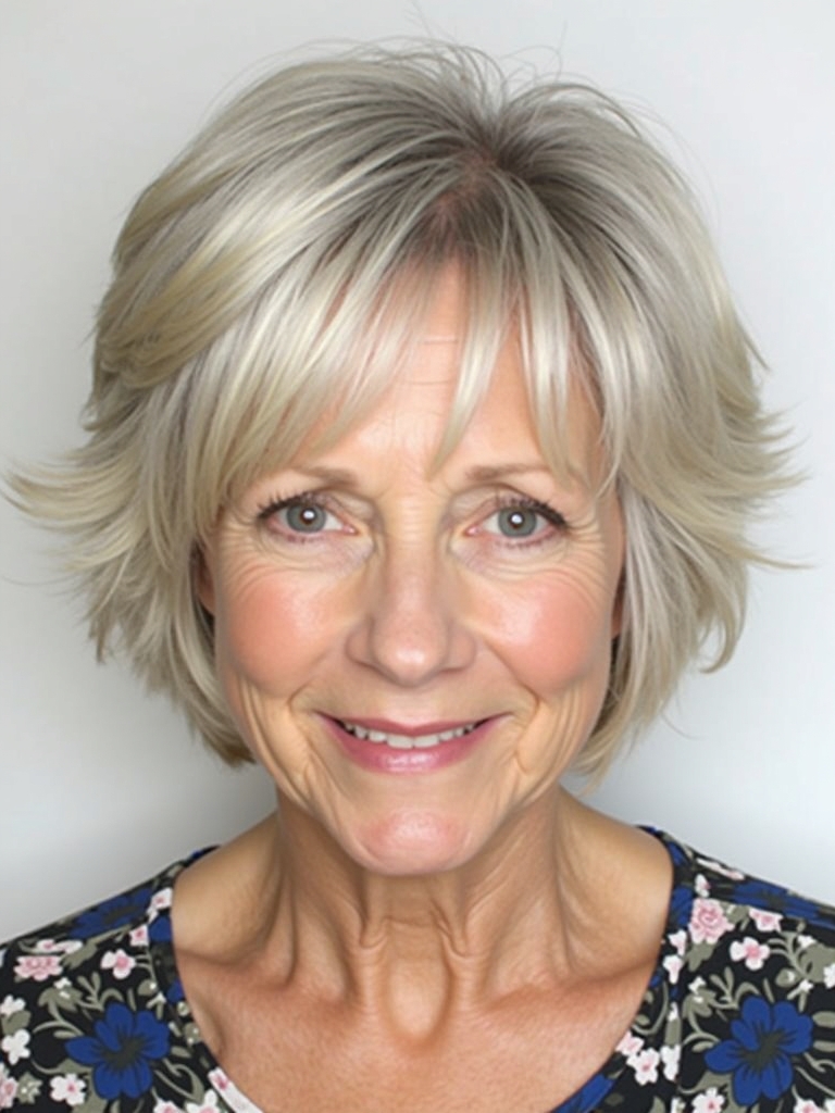 Hairstyles For Thin Fine Hair Over 60: Short Layered Bob