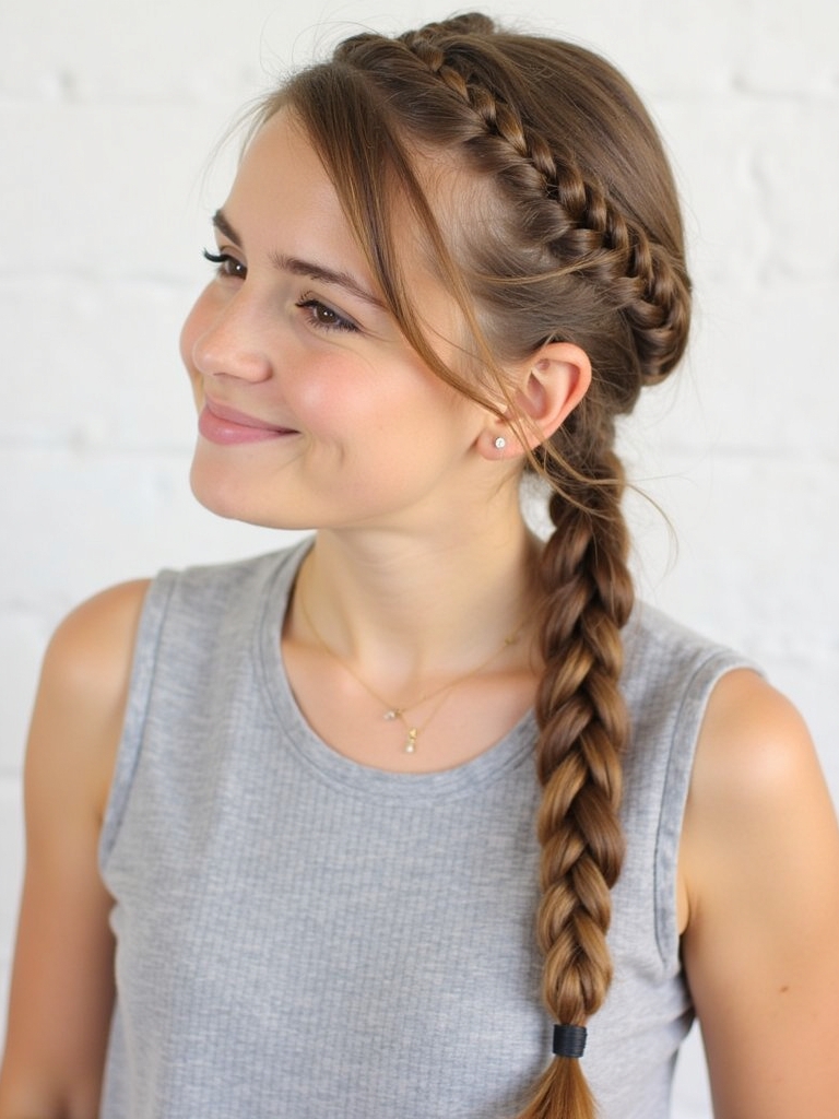 Easy Hairstyles For School: Low Side Braid