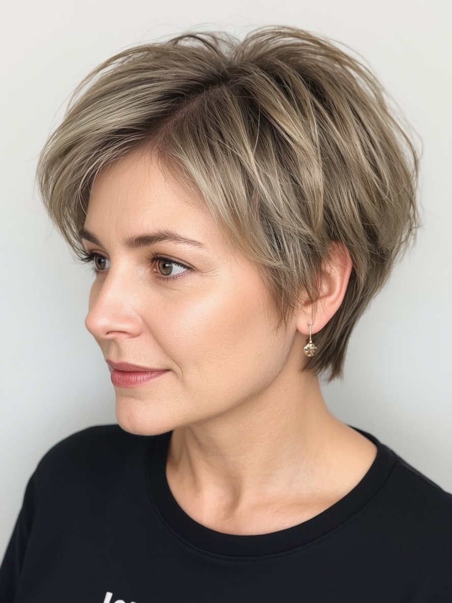 Hairstyle For Thin Fine Hair Over 0: Bixie Haircut