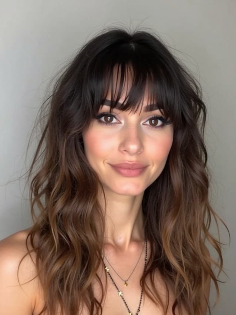 Face Framing Curtain Bangs with Natural Hair