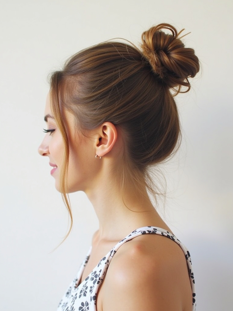 Easy Hairstyles For School: Messy Half Bun