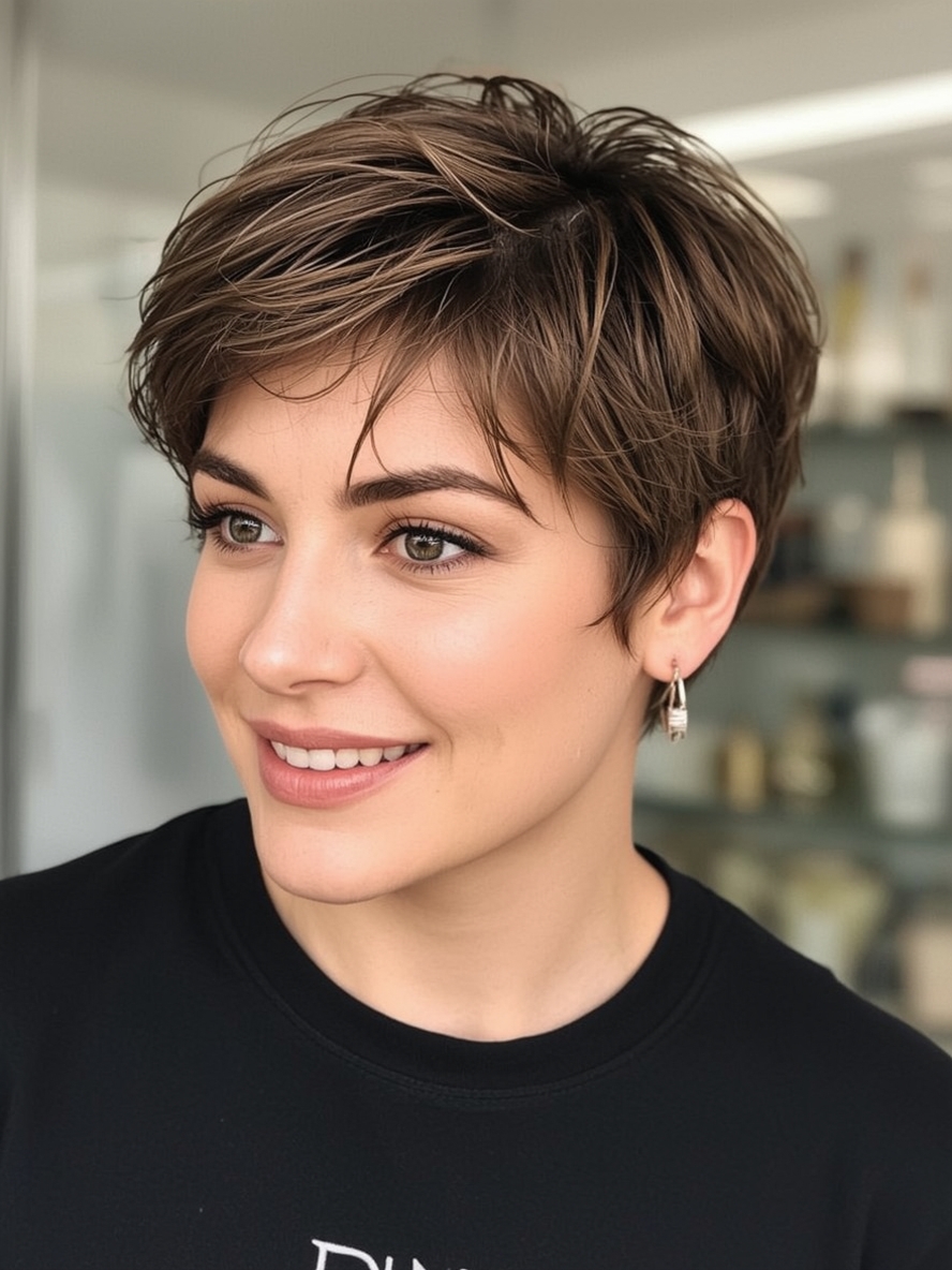 Short Messy Haircuts For Women: Tapered Pixie with Spiked Texture