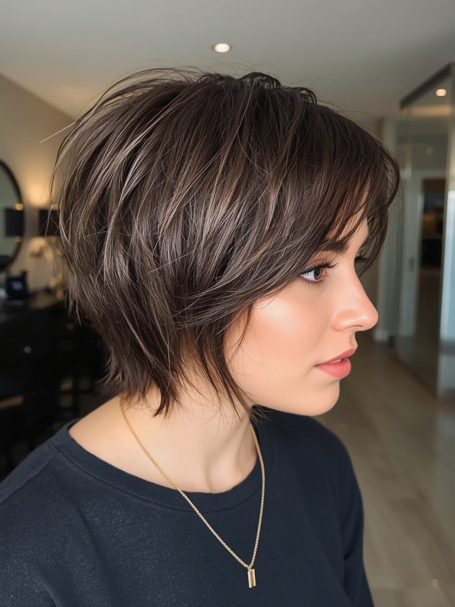 Short Messy Haircuts For Women: The Layered Chin Length Bob