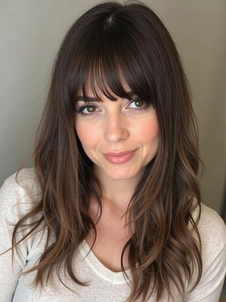 Center Part Face Framing Curtain Bangs