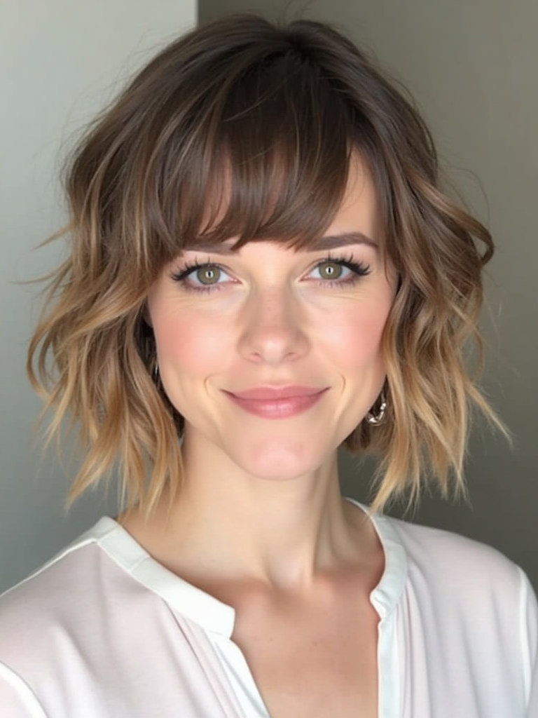 Bob with Wispy Bangs for Short Haircuts For Thin Fine Hair