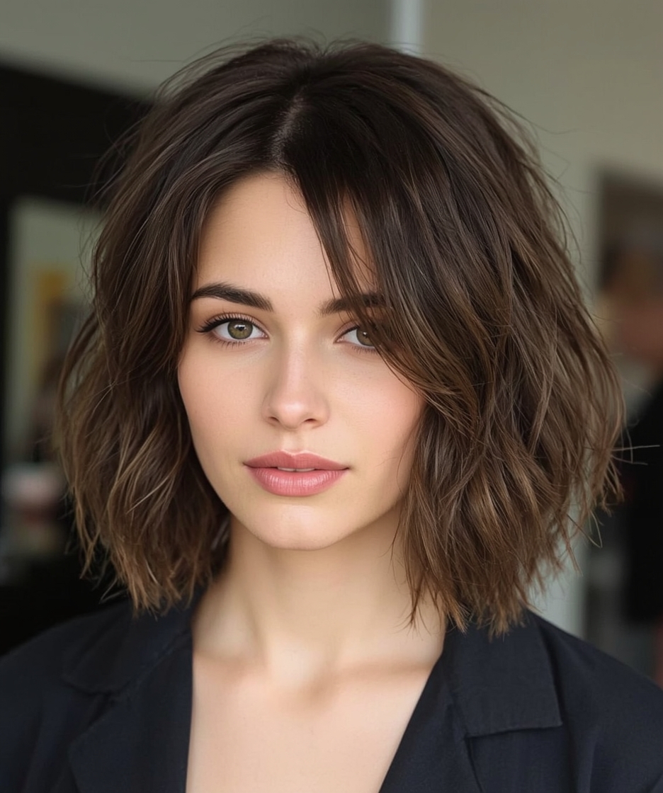 Angled Bob Haircut with Soft Layers