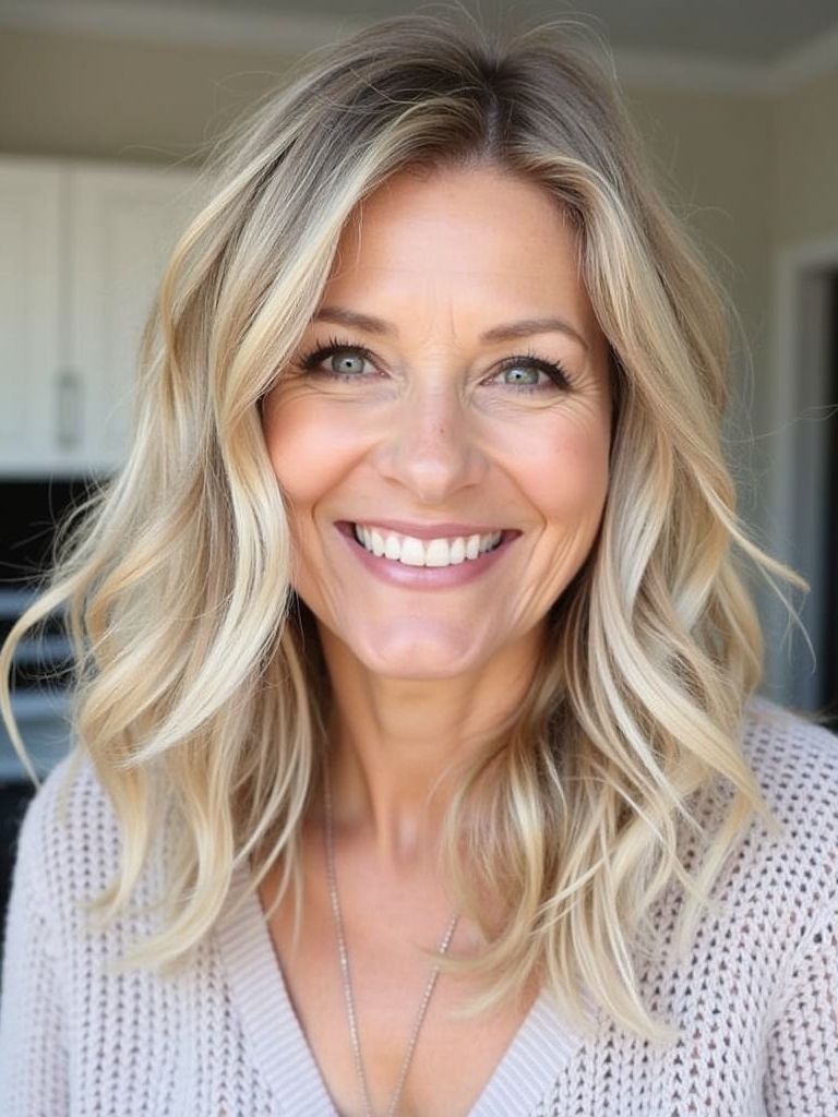 Hairstyles For Thin Fine Hair Over 60: Soft Waves with Textured Ends