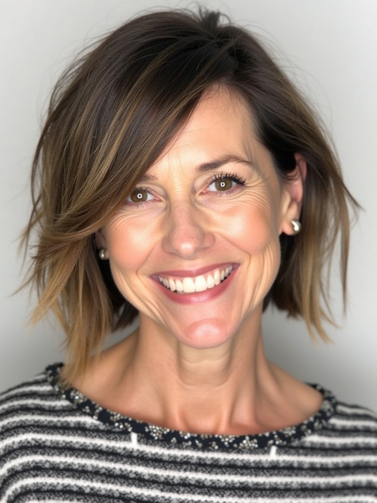 Hairstyles For Thin Hair Fine Over 50: Textured Lob (Long Bob)