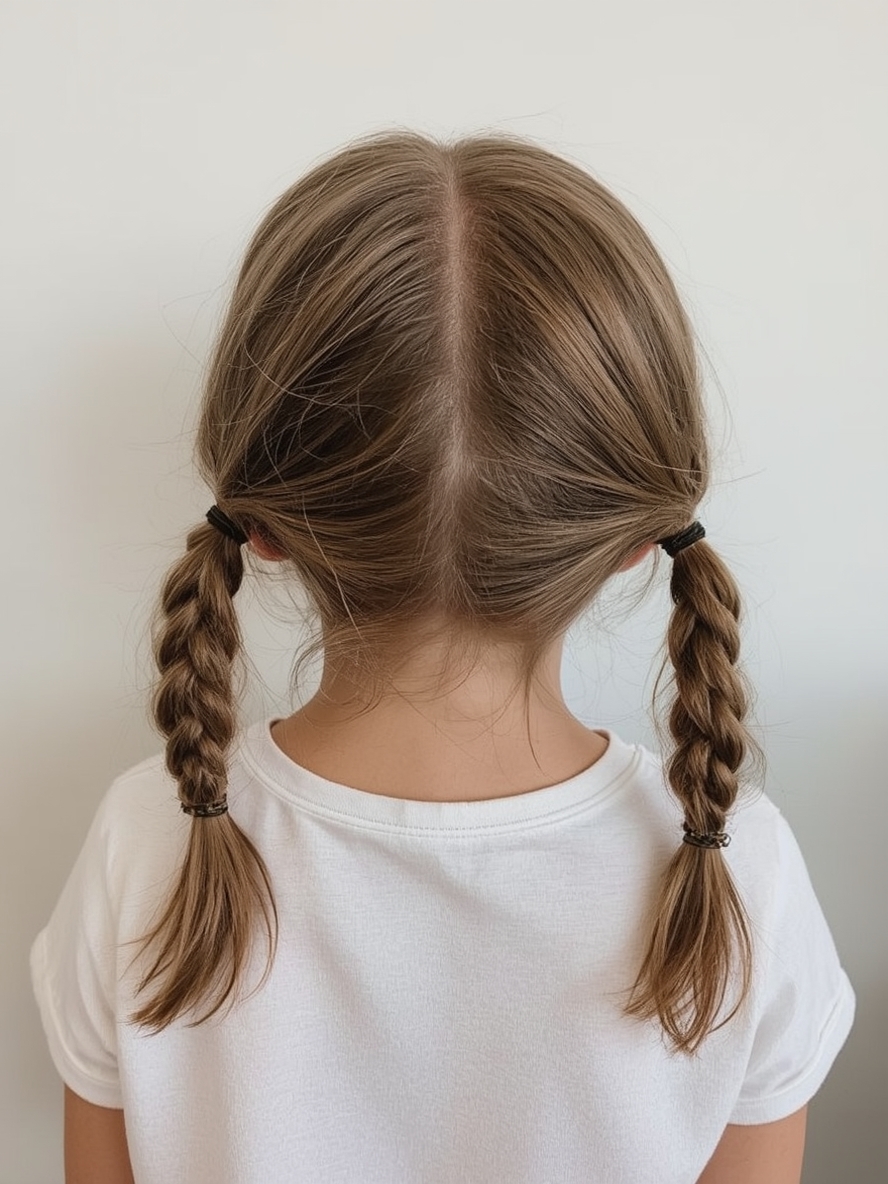 Hair Styles Kids: Braided Pigtails