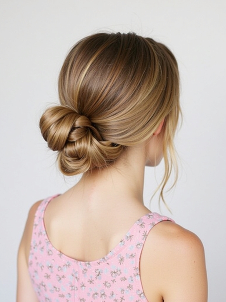 Easy Hairstyles For School: Low Twisted Bun