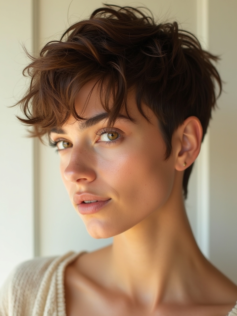 Short Messy Haircuts For Women: Feathered Pixie Cut