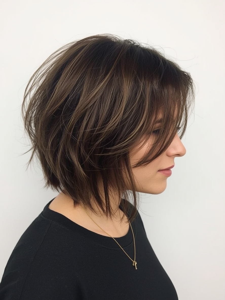 Medium Length Angled Bob Haircut