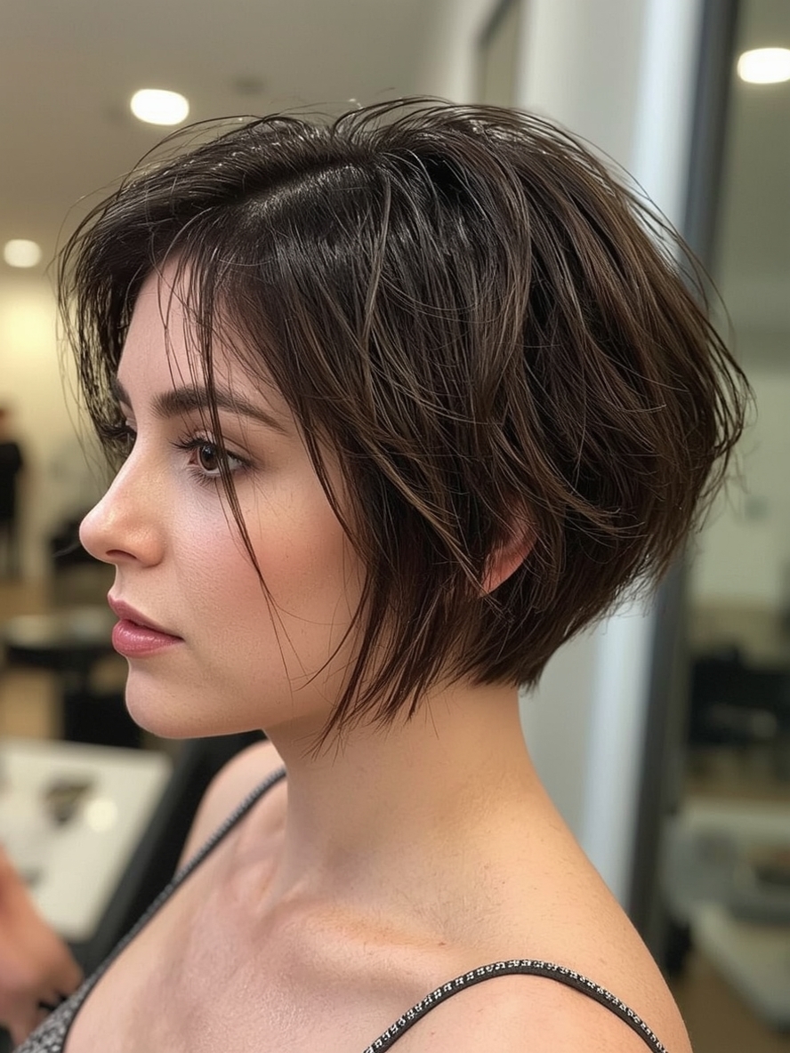 Textured Angled Bob Haircut