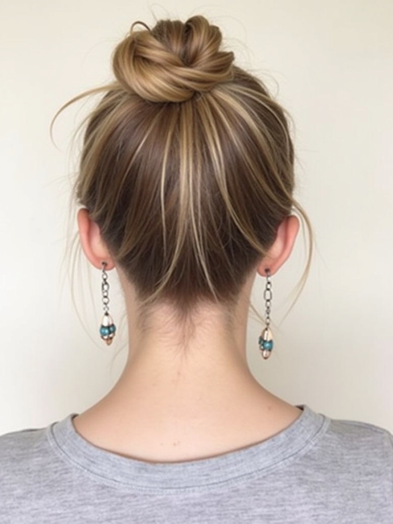 Easy Hairstyles For School: Half-Up Top Knot
