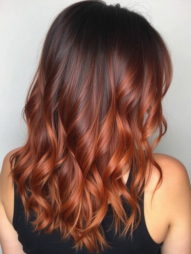 Copper Sunrise Balayage: 39 Copper Hair Color Ideas