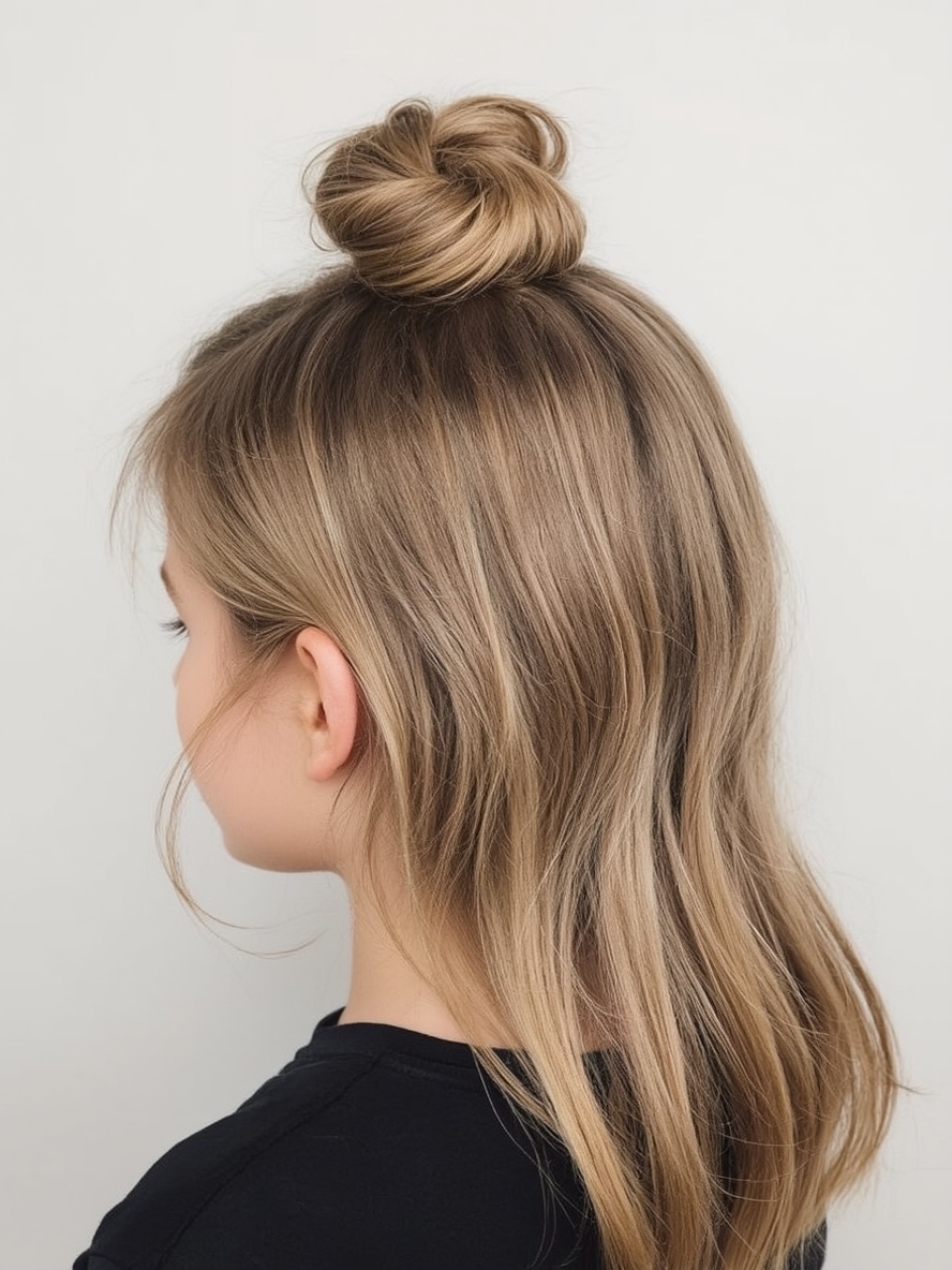 Hair Styles Kids: Half-Up Top Knot
