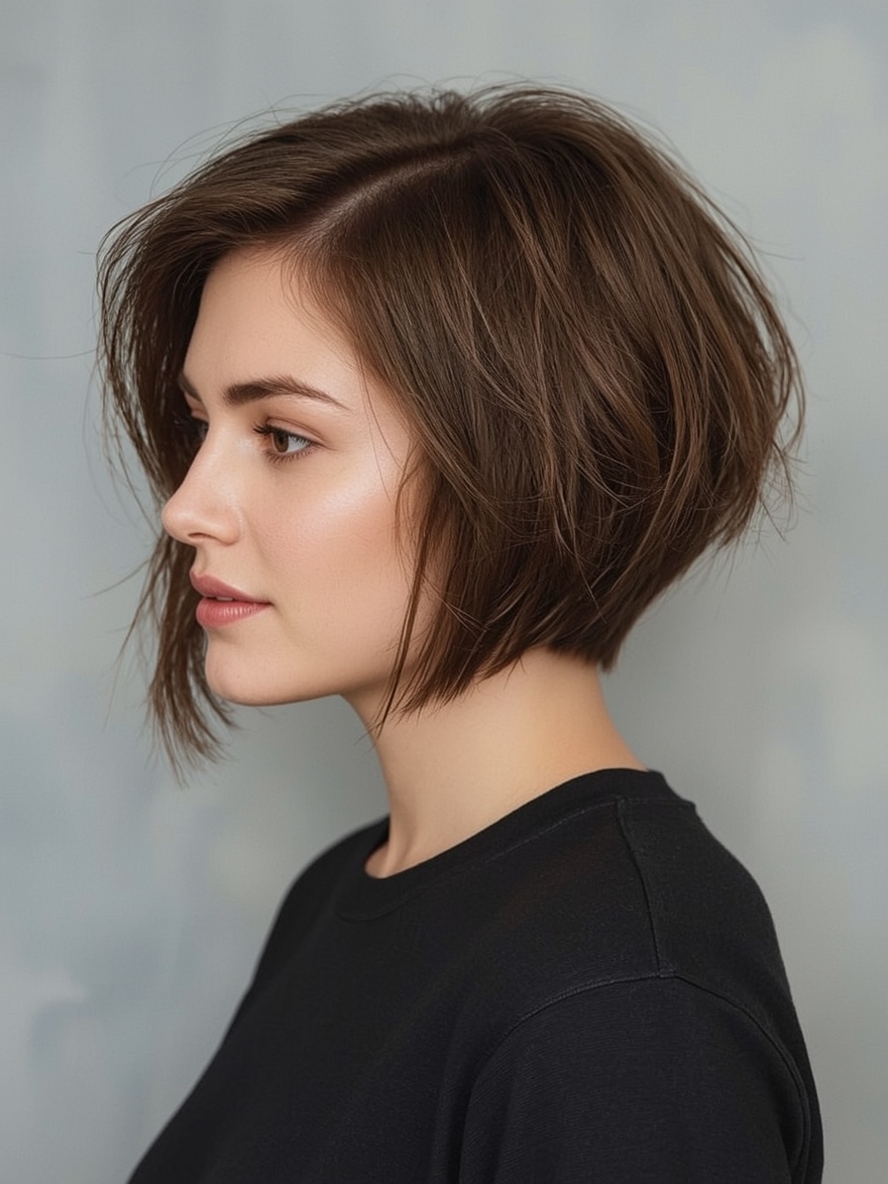 Inverted Angled Bob Haircut
