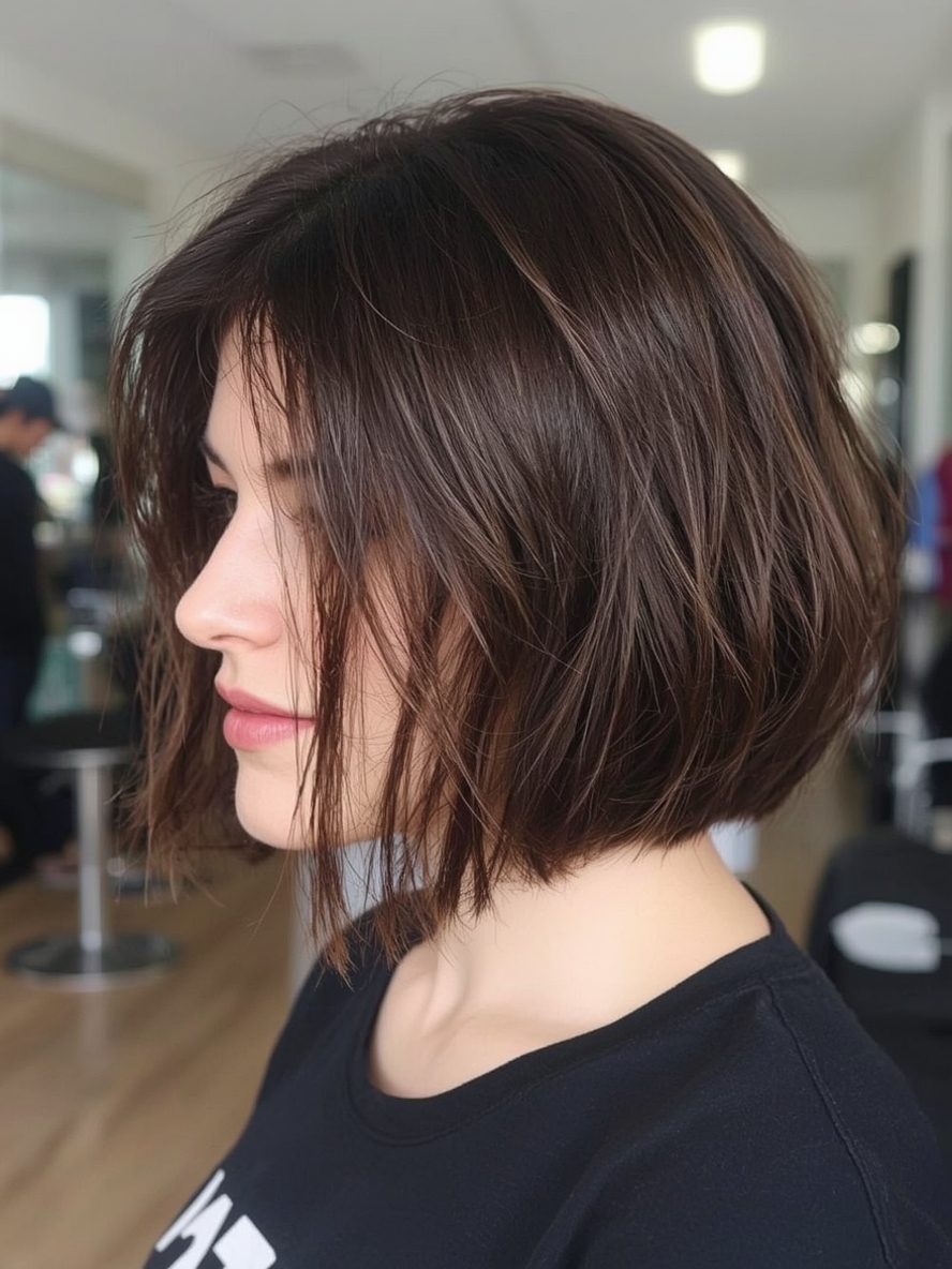 Angled Bob Haircut for Fine Hair