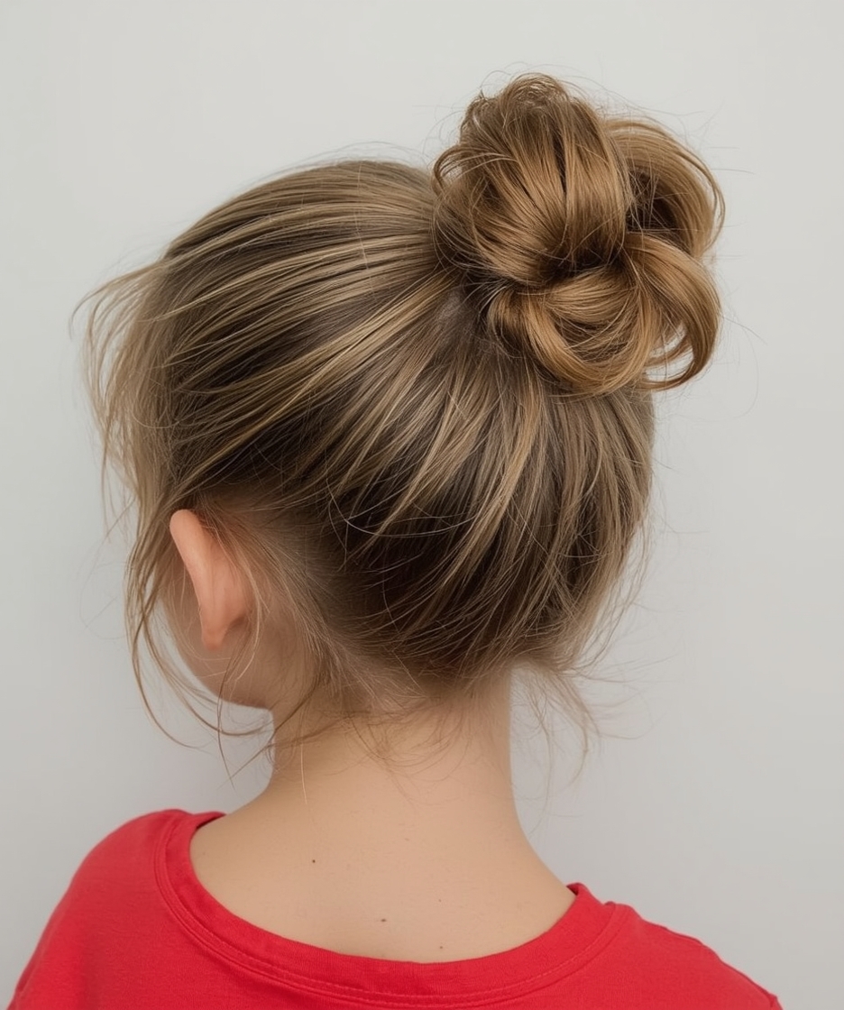 Hair Styles Kids: Messy Bun
