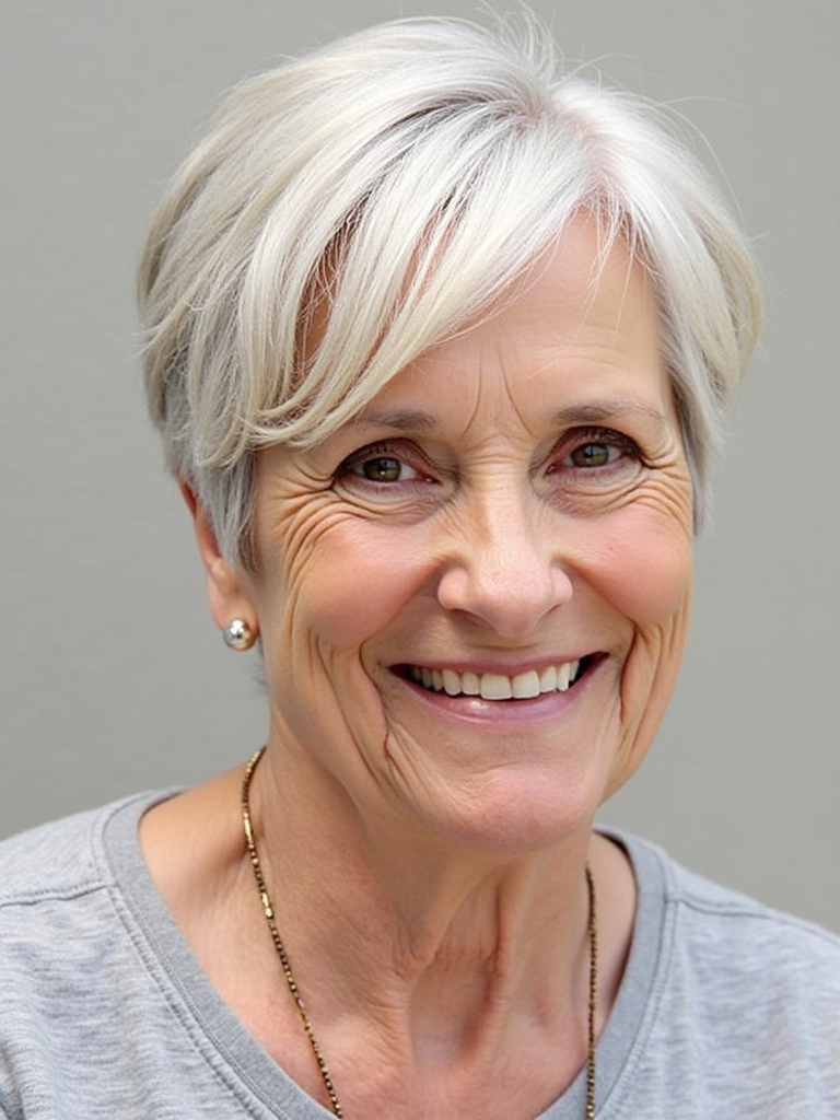 Hairstyles For Thin Fine Hair Over 60: The "Grown-Out" Pixie